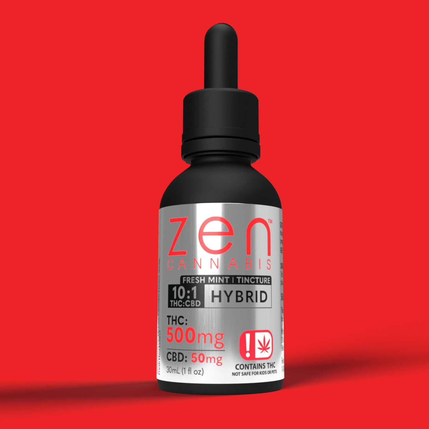 FRESH MINT
500mg THC per bottle
50mg CBD per bottle
You asked...We delivered. Now with five times more THC and CBD per bottle. Bursting with fresh mint flavor, the Zen Cannabis Hybrid tincture provides the incredible benefits of both THC and CBD. 
500mg THC | 50mg CBD
1oz (30ml)